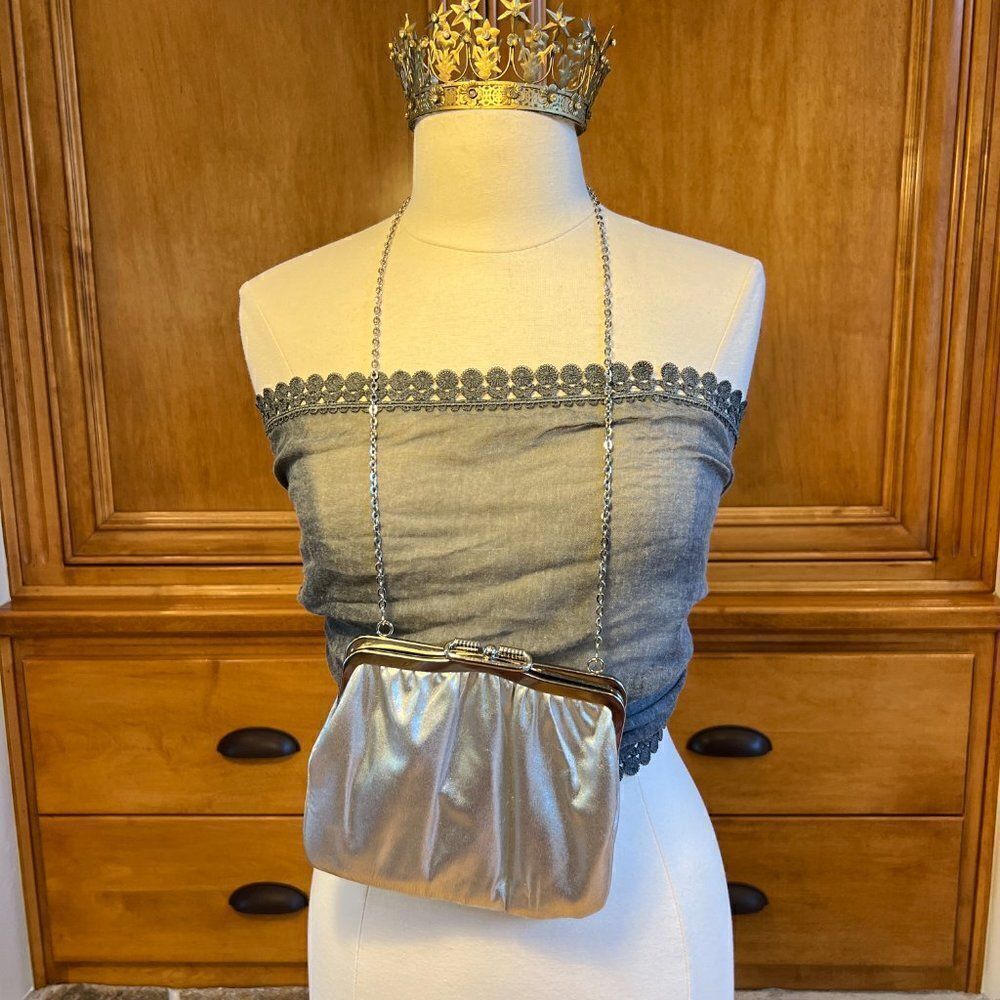 Vintage Silver Lame'  Evening Bag